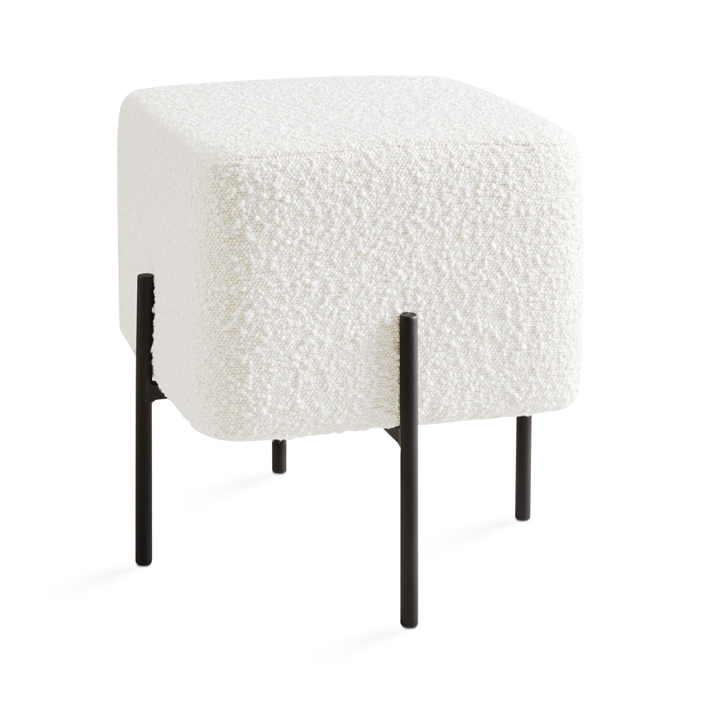 Kube Ottoman: White Boucle